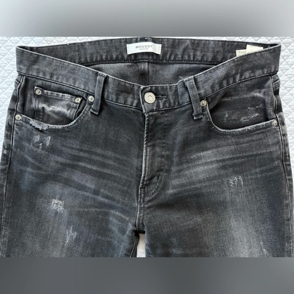 Moussy Vintage Black Skinny Jeans Distressed Stretch SZ 30